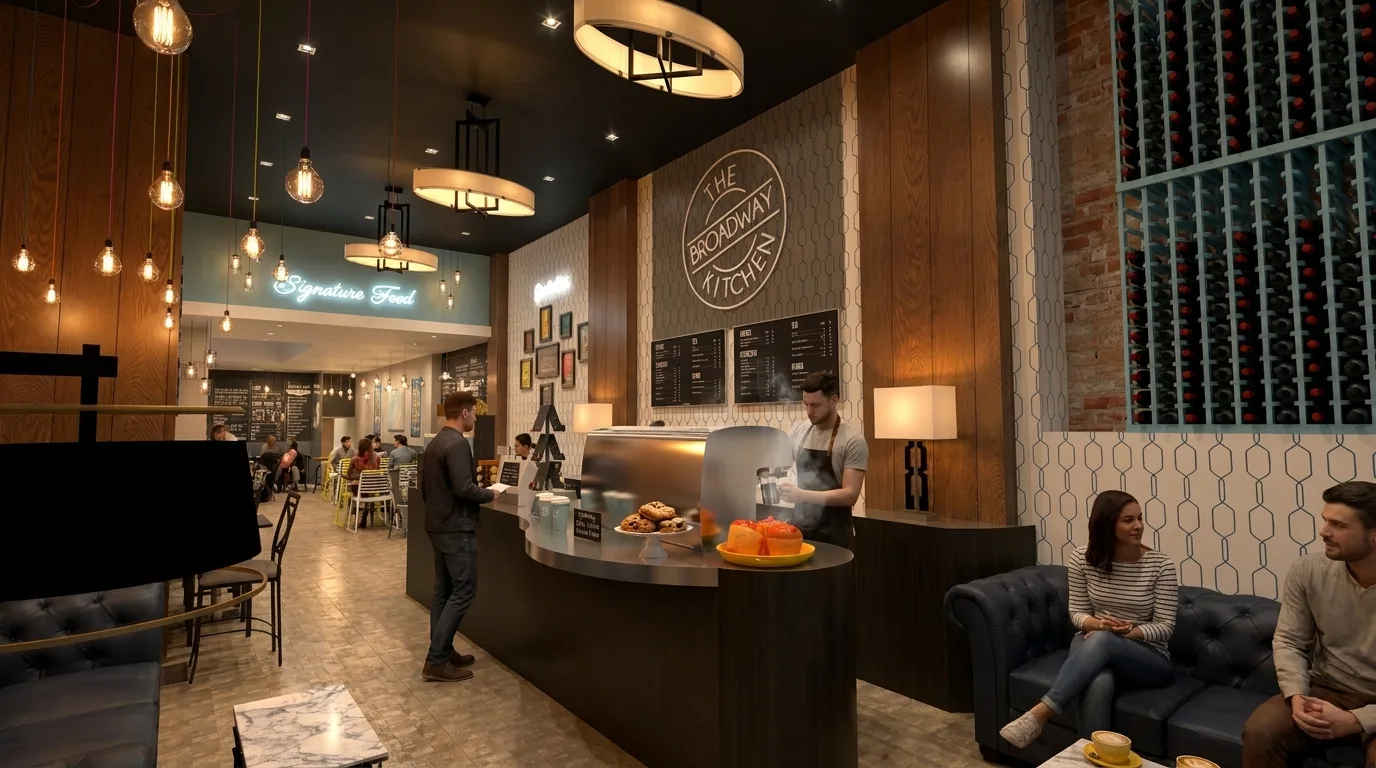 Internal cafe design and planning