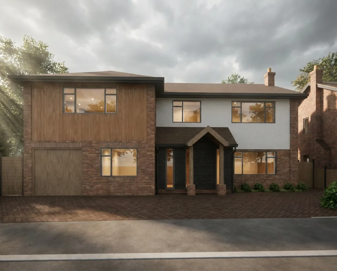 External CGI Side Extension timber cladding