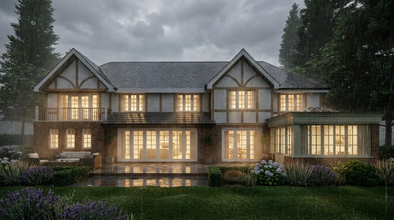 Rear view atmospheric CGI photorealistic