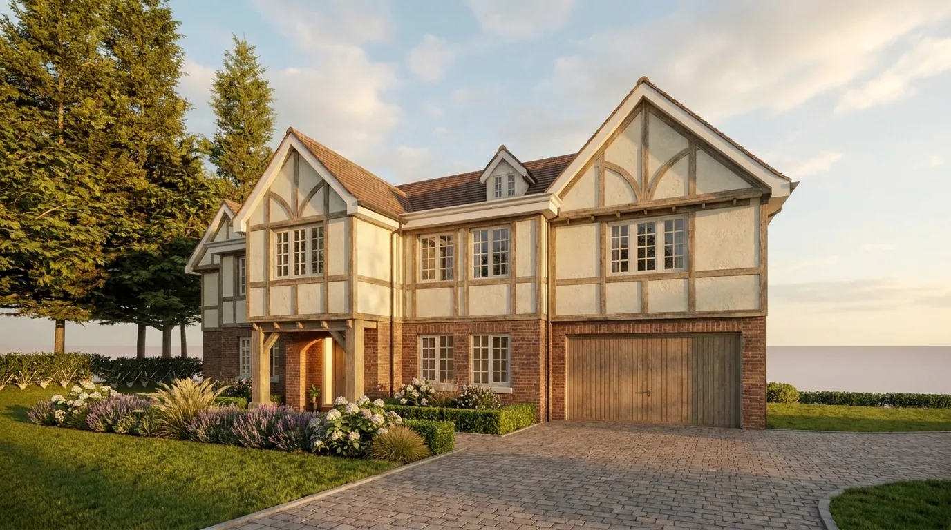 Front render tudor oak frame