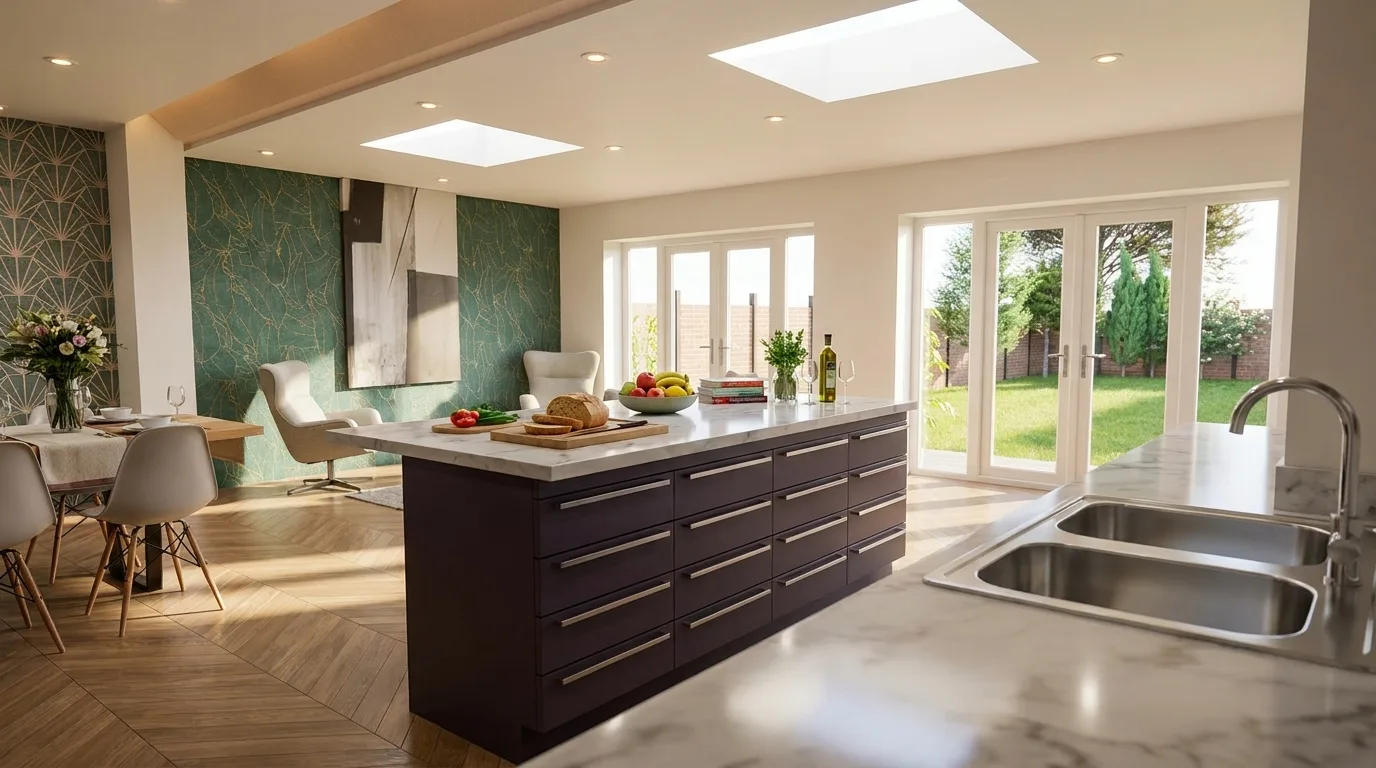 Internal CGI Rear extension refurbishment